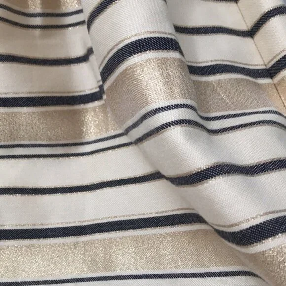 NWT J Crew Gold Striped Mini Cocktail Dress Size 8 - Picture 6 of 9